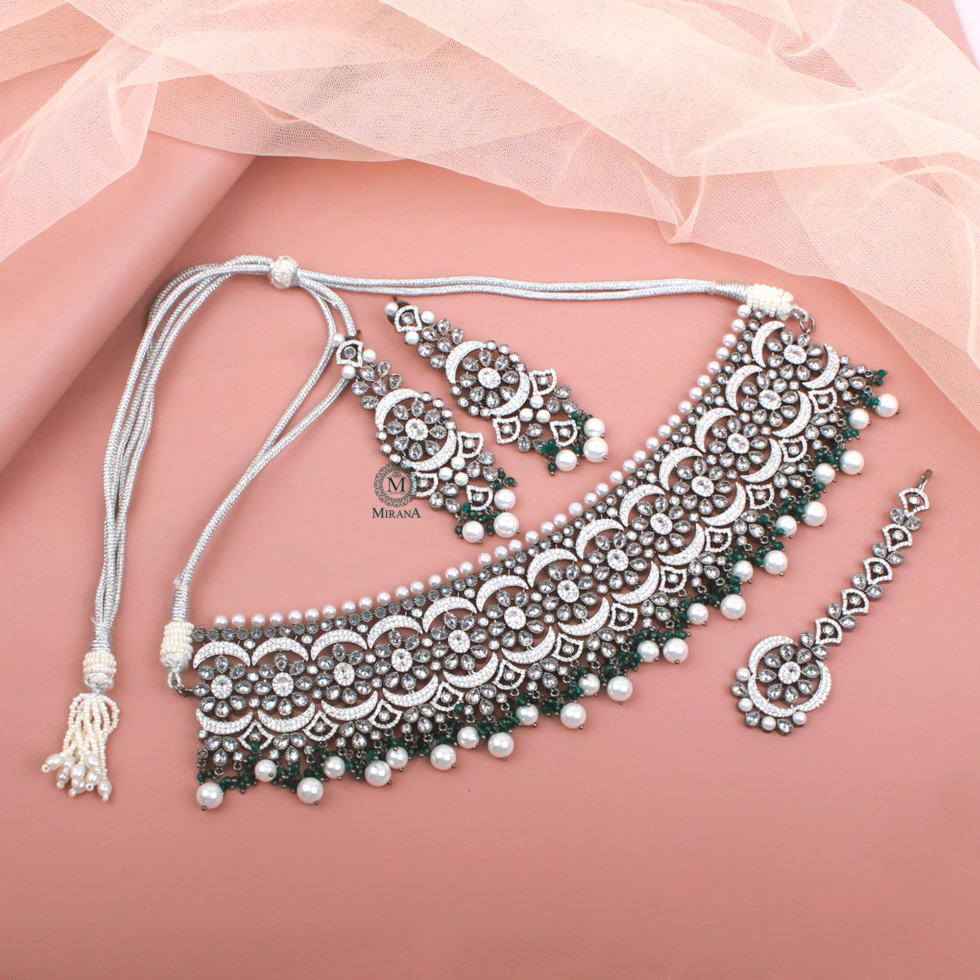 Nia CZ Designer Choker Set
