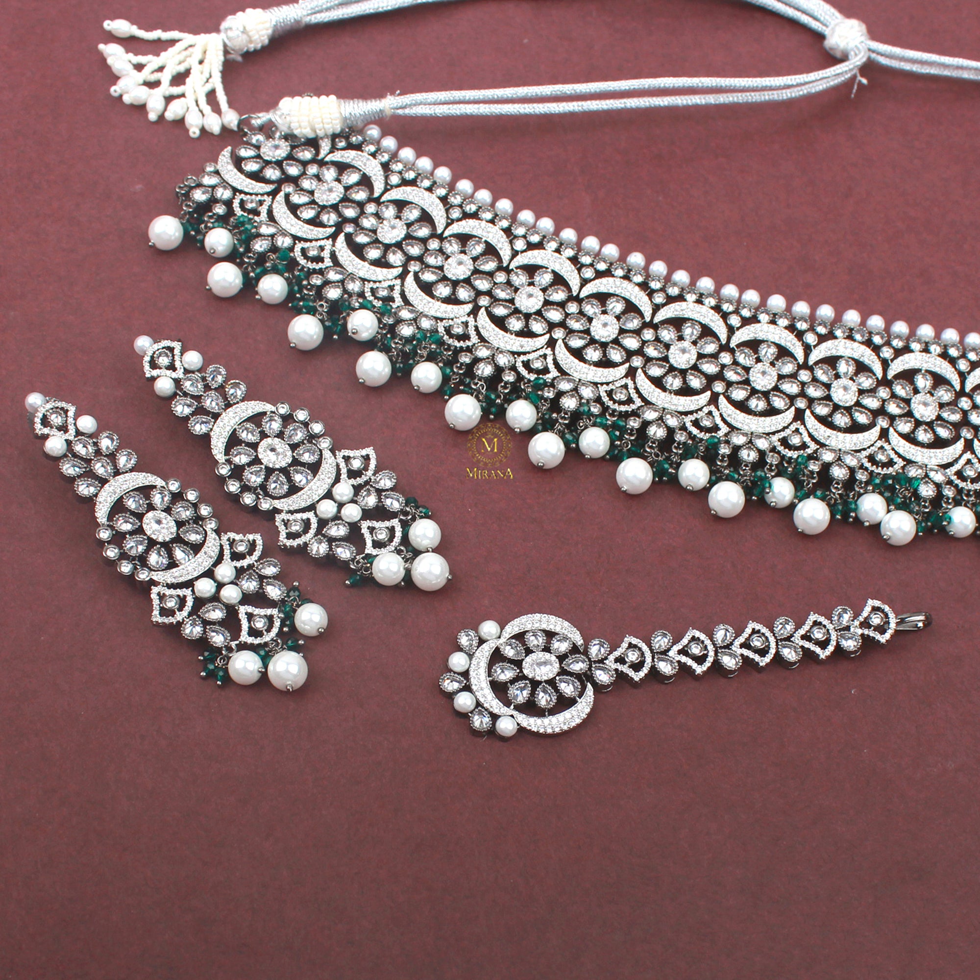 Nia CZ Designer Choker Set