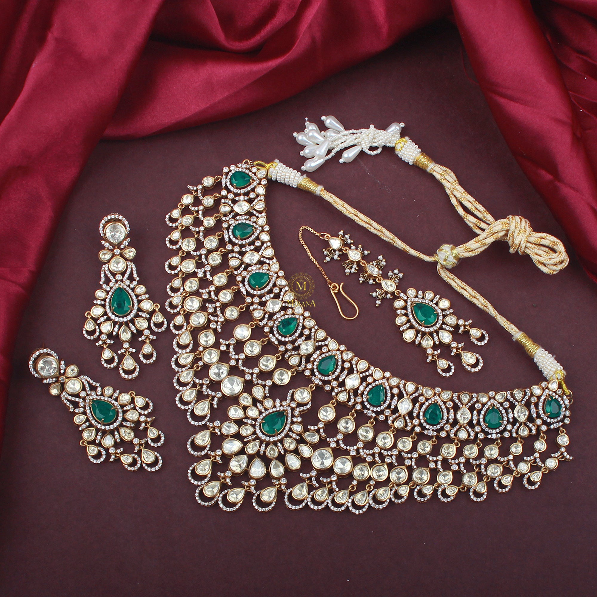 Saraswati Moissanite Bridal Choker Set