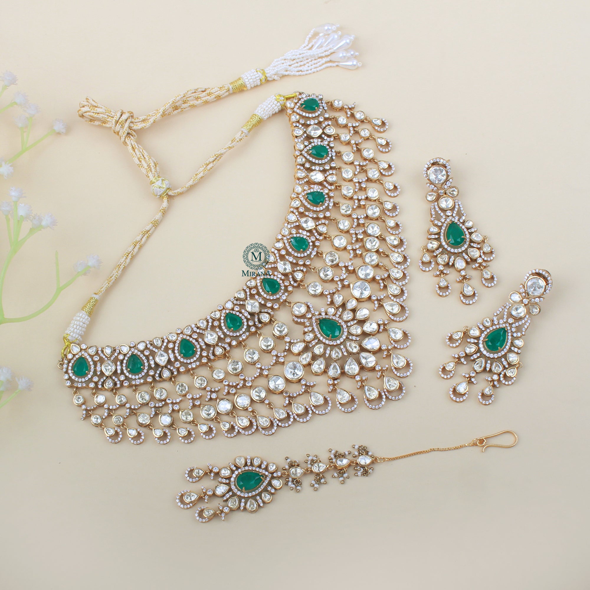 Saraswati Moissanite Bridal Choker Set