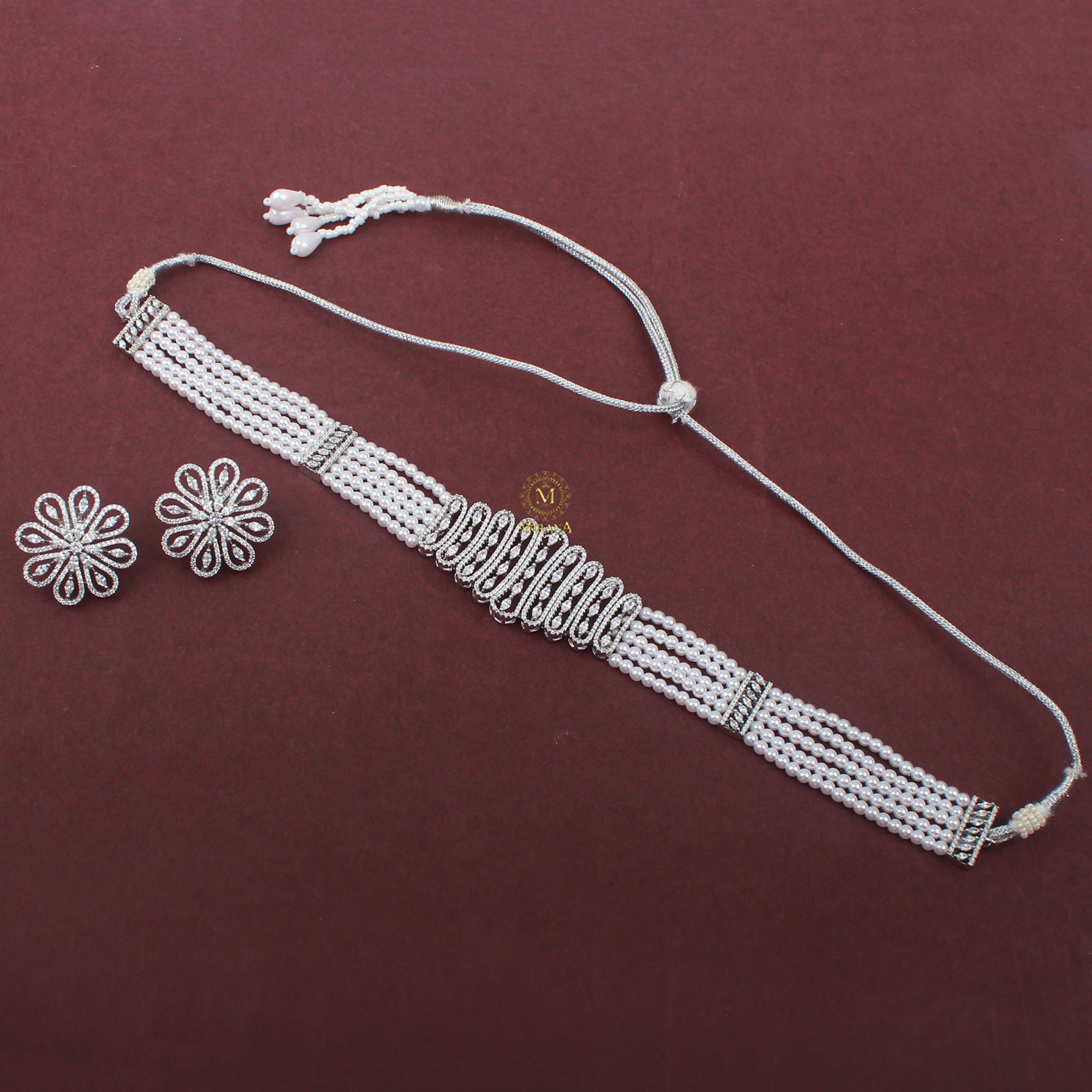 Yasha CZ Pearl Choker Set