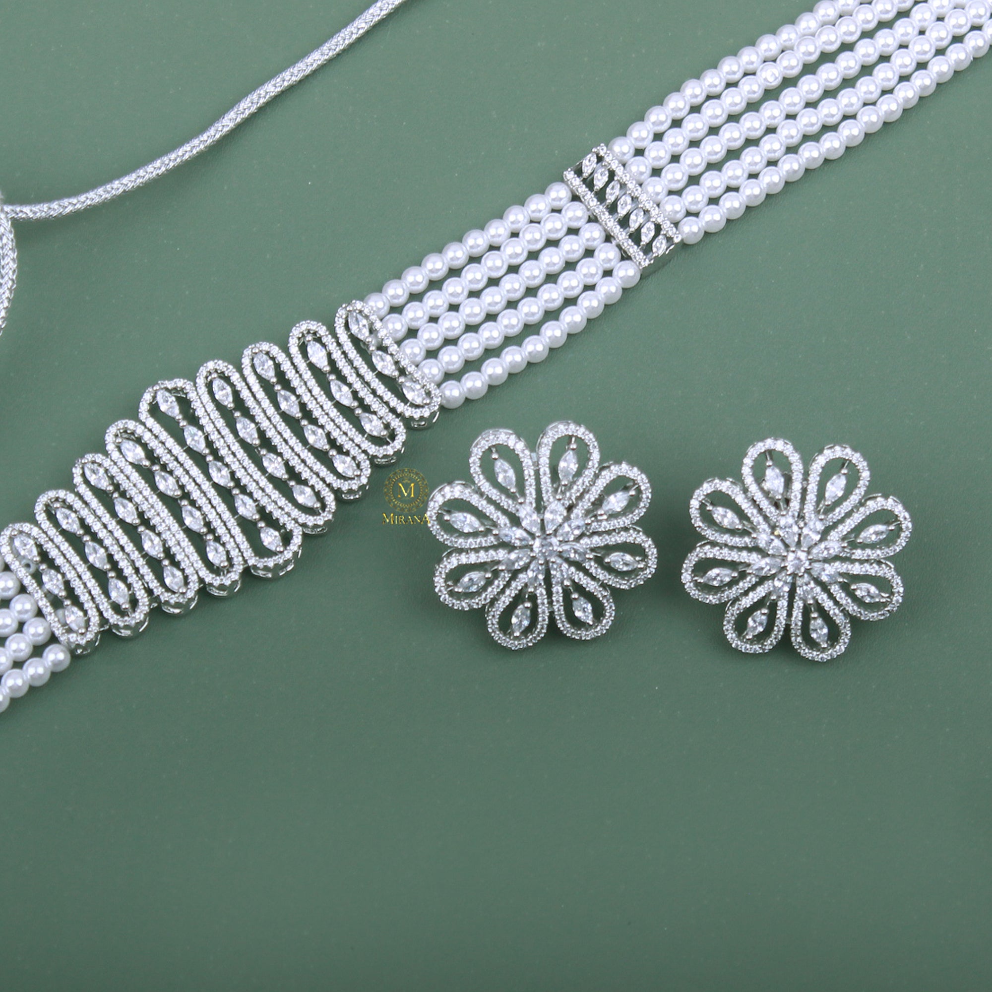 Yasha CZ Pearl Choker Set