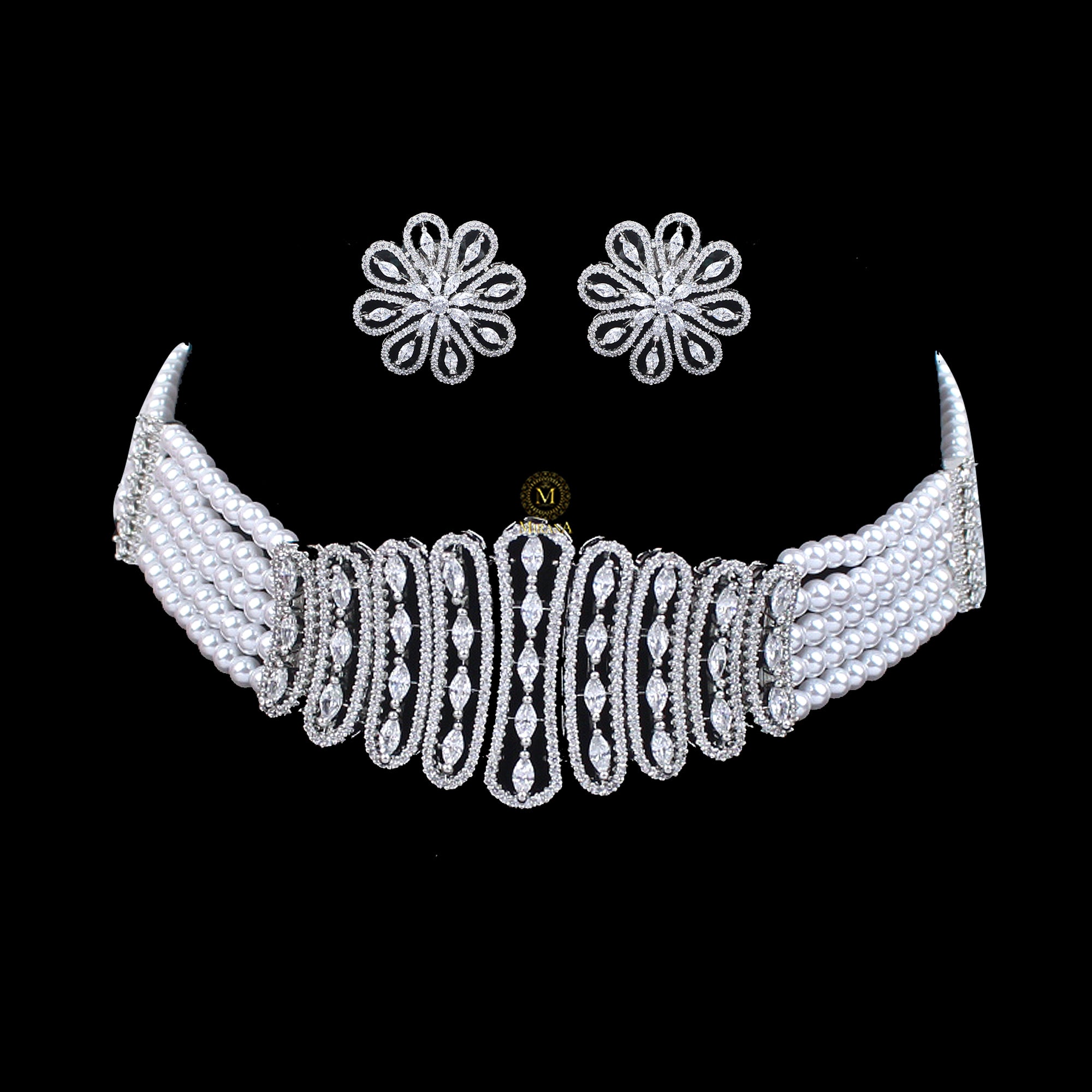 Yasha CZ Pearl Choker Set