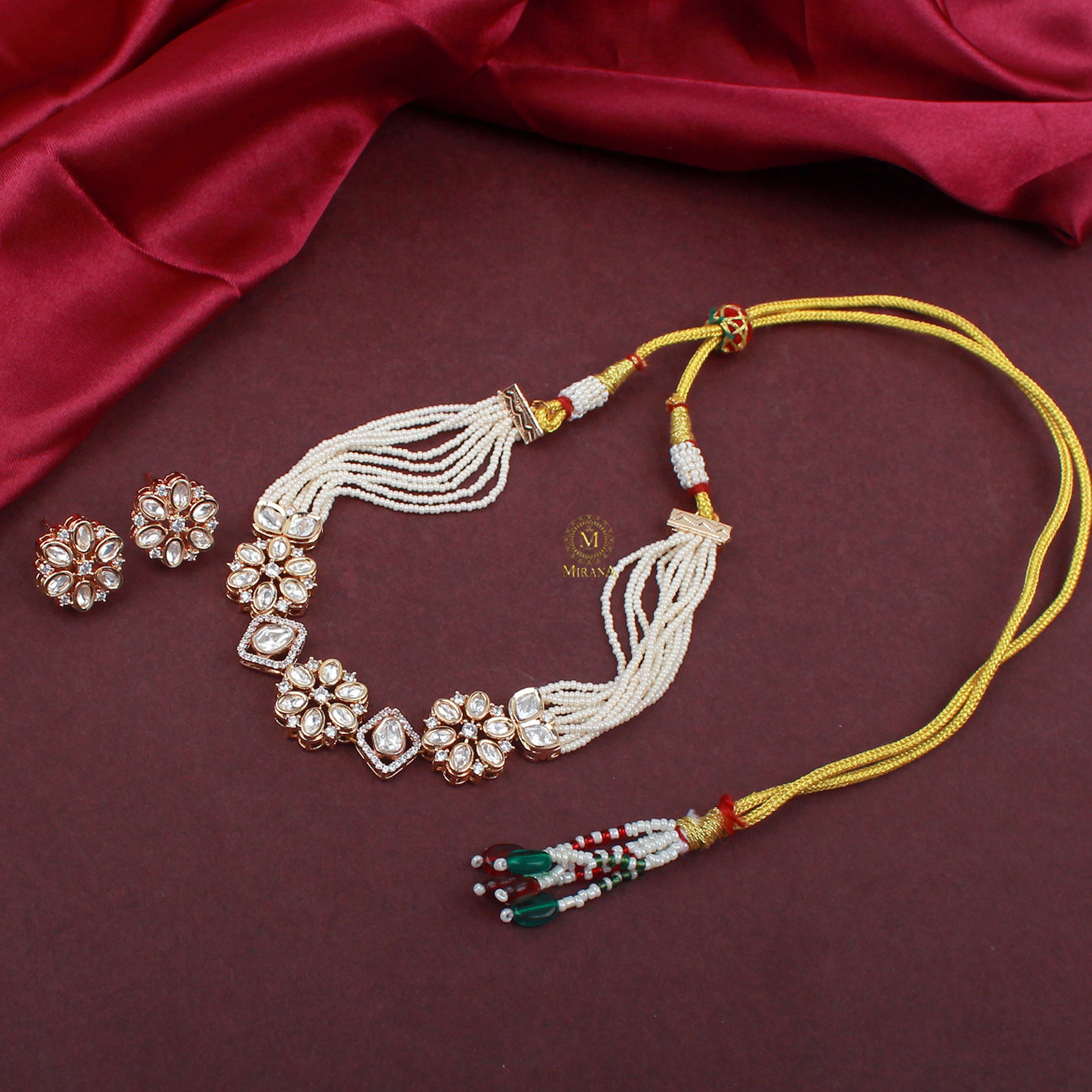 Yami Polki Pearl Choker Set