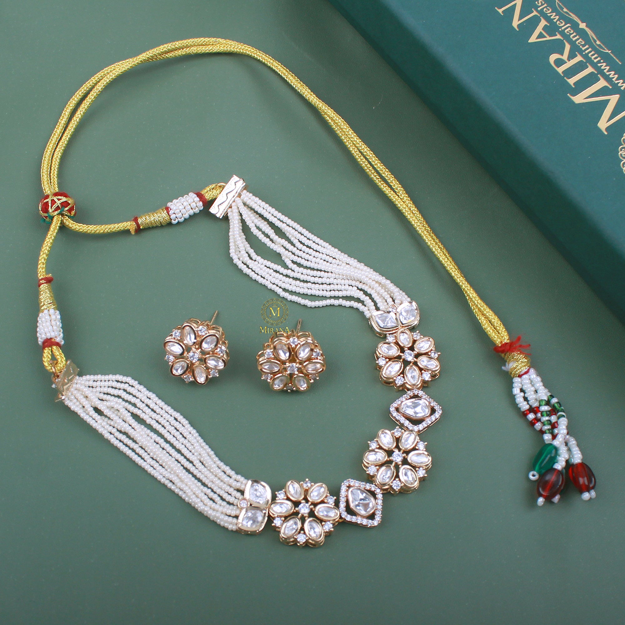Yami Polki Pearl Choker Set