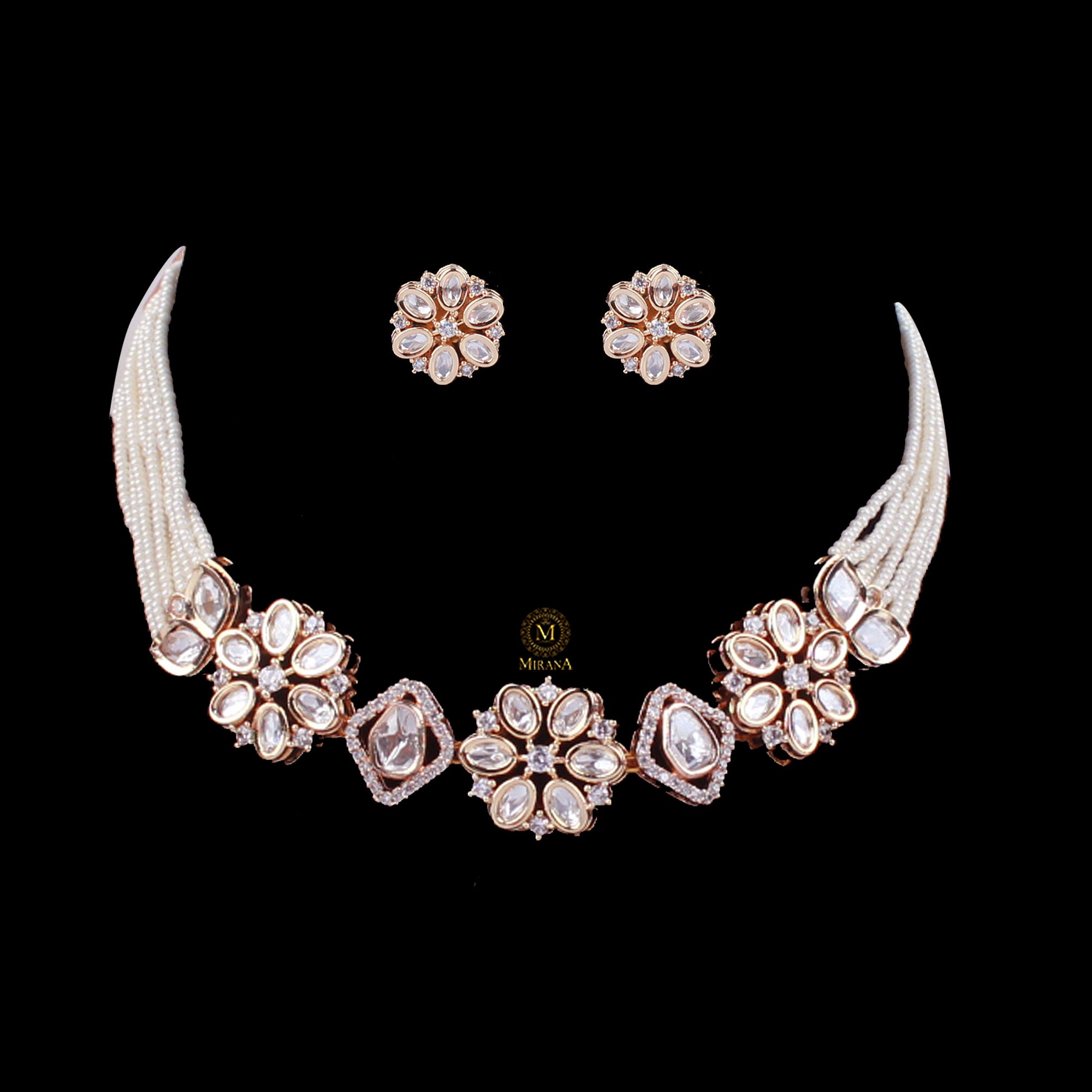 Yami Polki Pearl Choker Set
