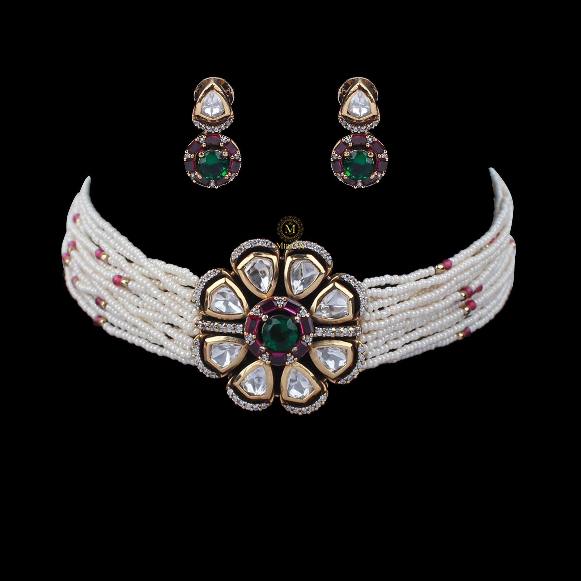Nishi Polki Designer Choker Set