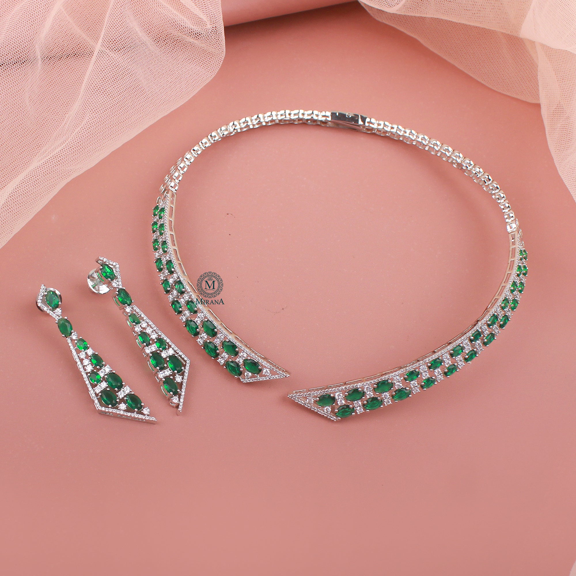 Yessa CZ Designer Choker Set