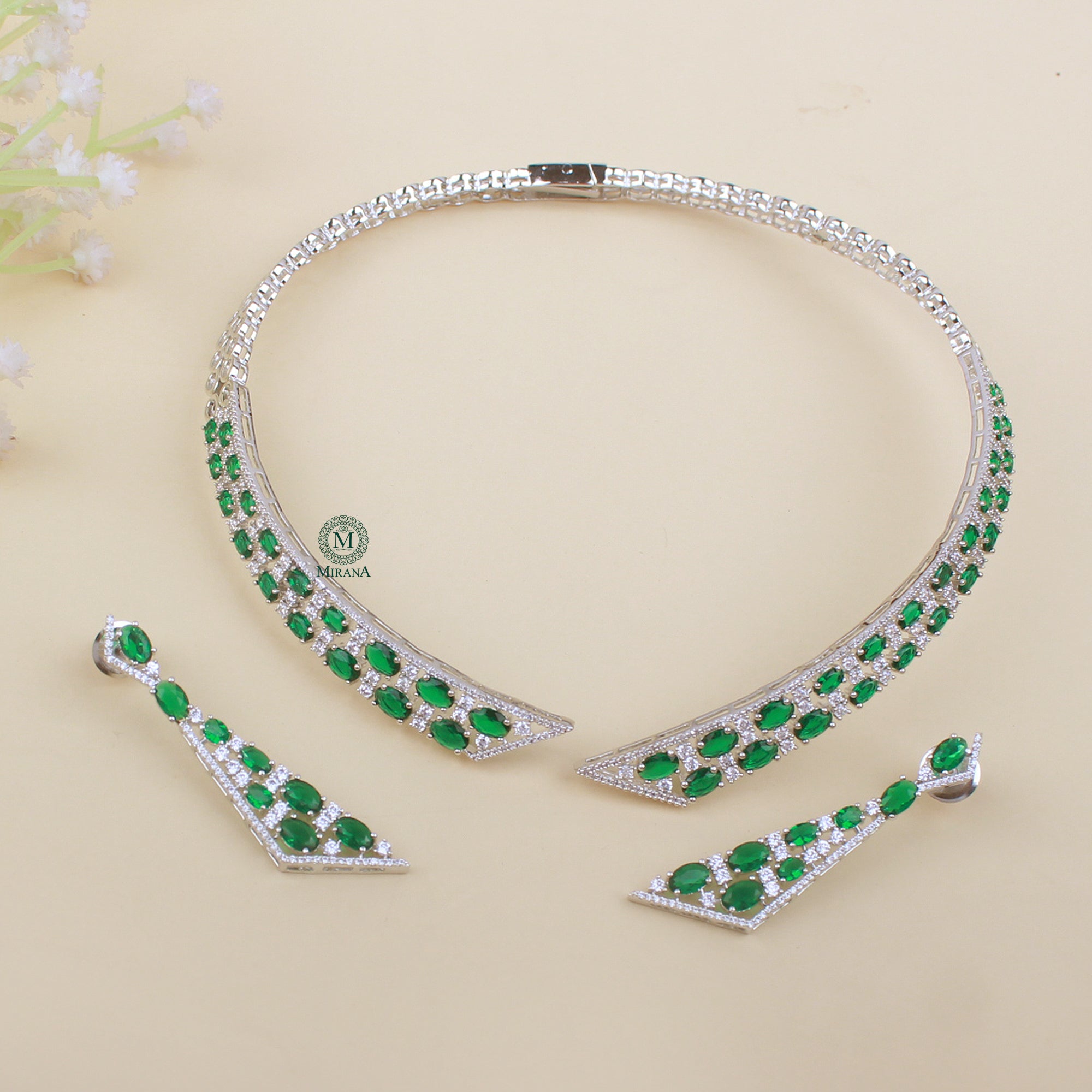 Yessa CZ Designer Choker Set