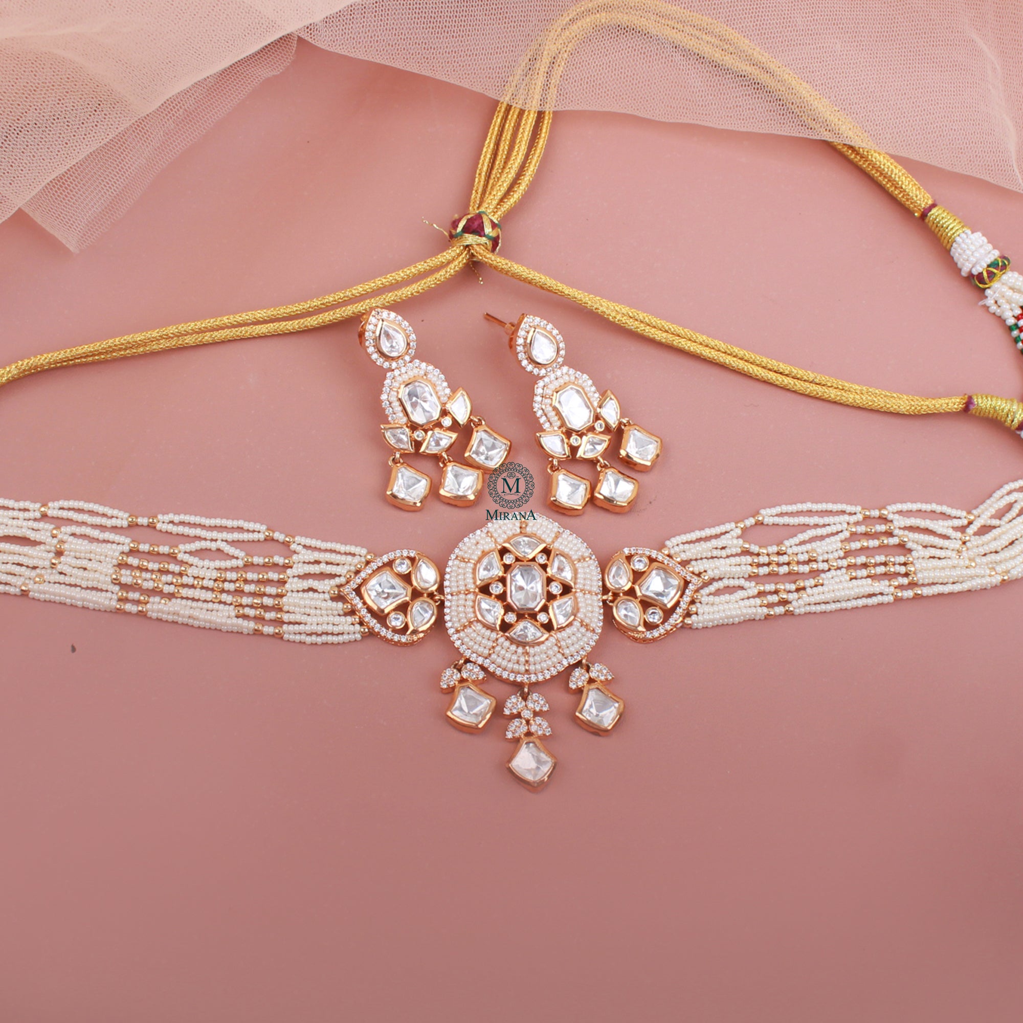 Seerat Pearl Polki Choker Set