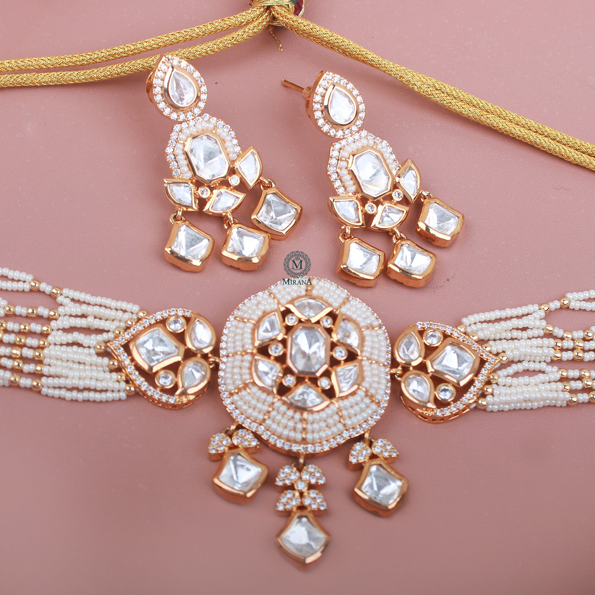 Seerat Pearl Polki Choker Set