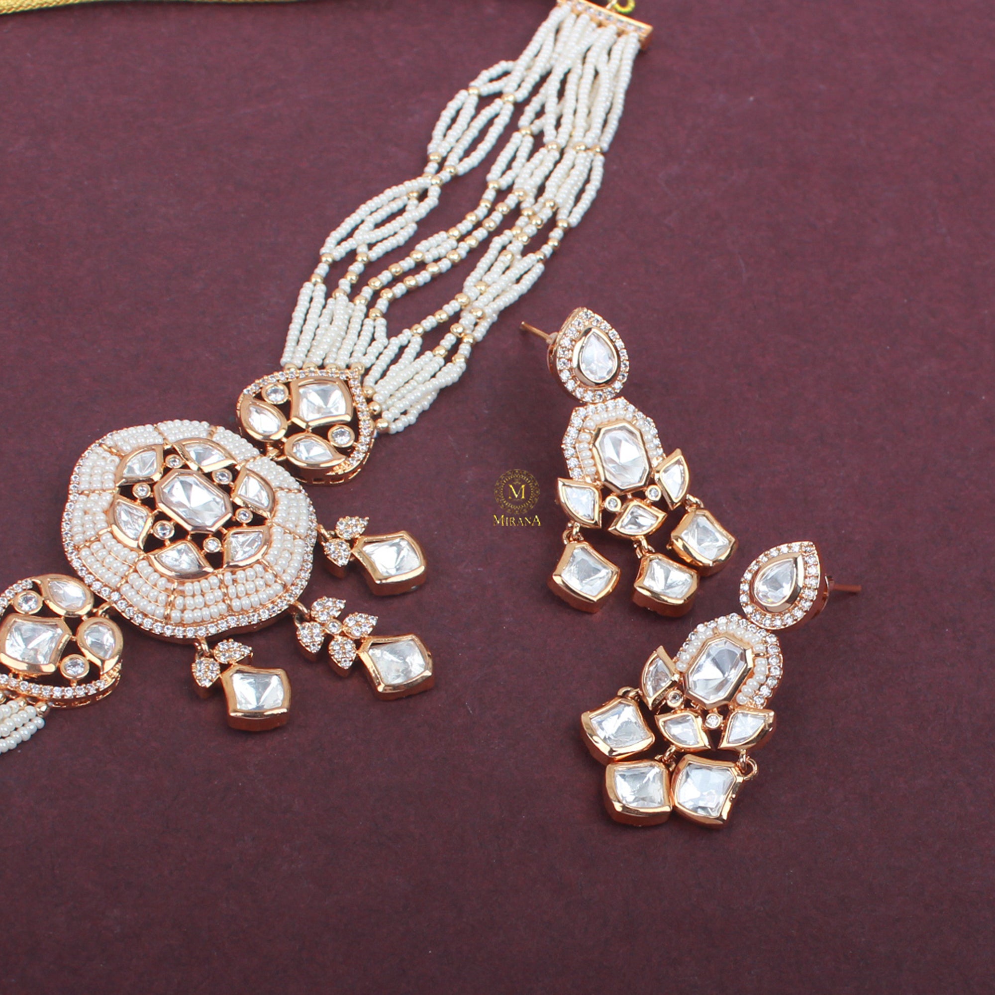 Seerat Pearl Polki Choker Set