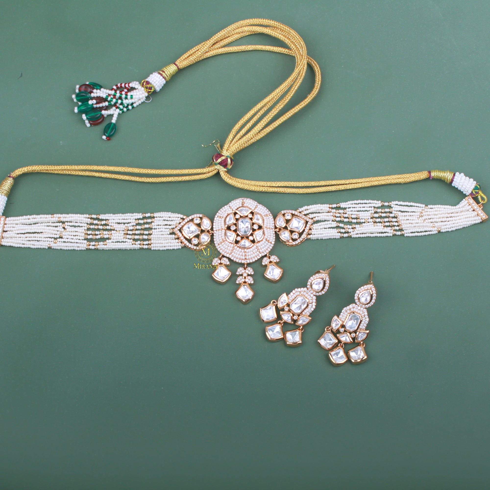 Seerat Pearl Polki Choker Set