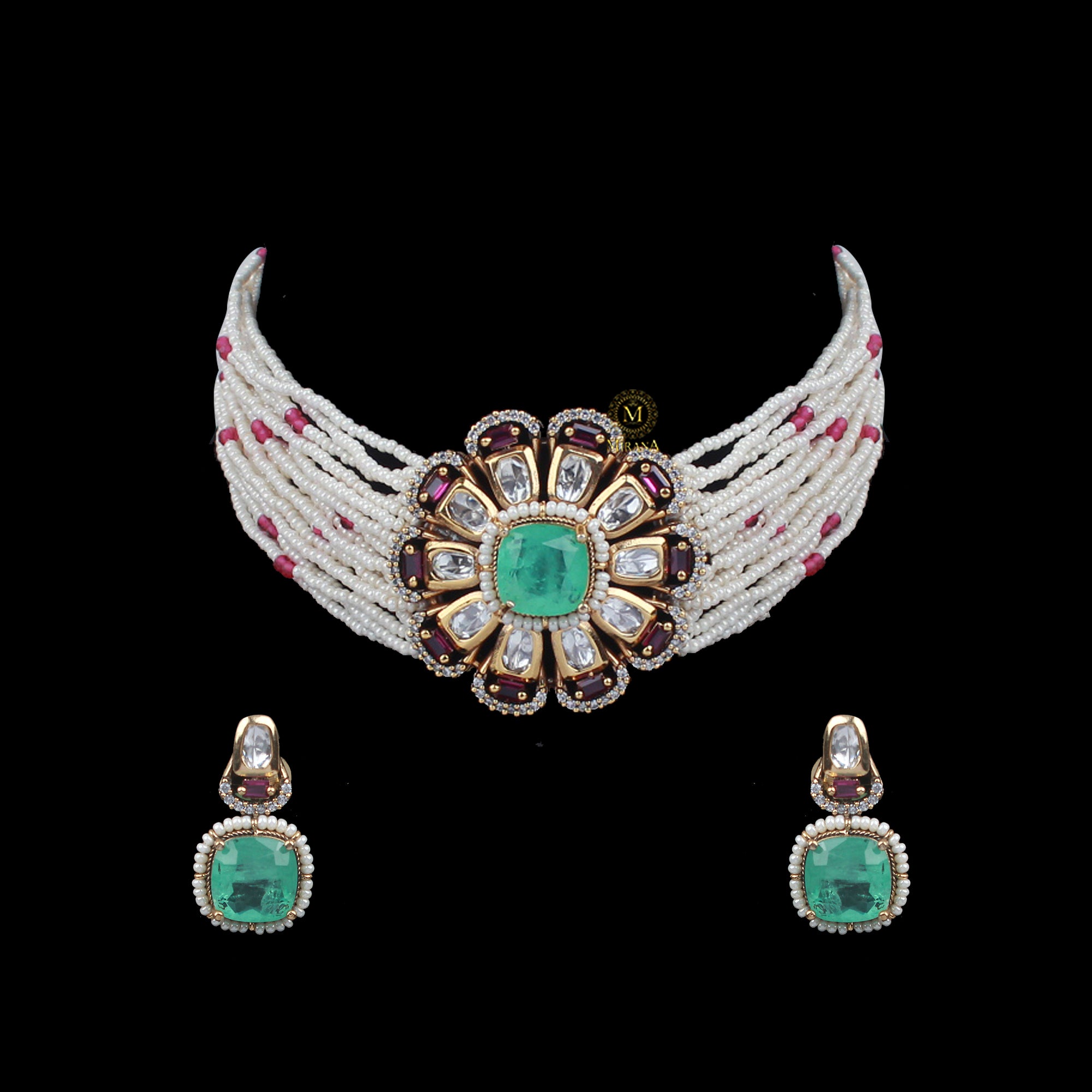 Vishi Polki Designer Choker Set