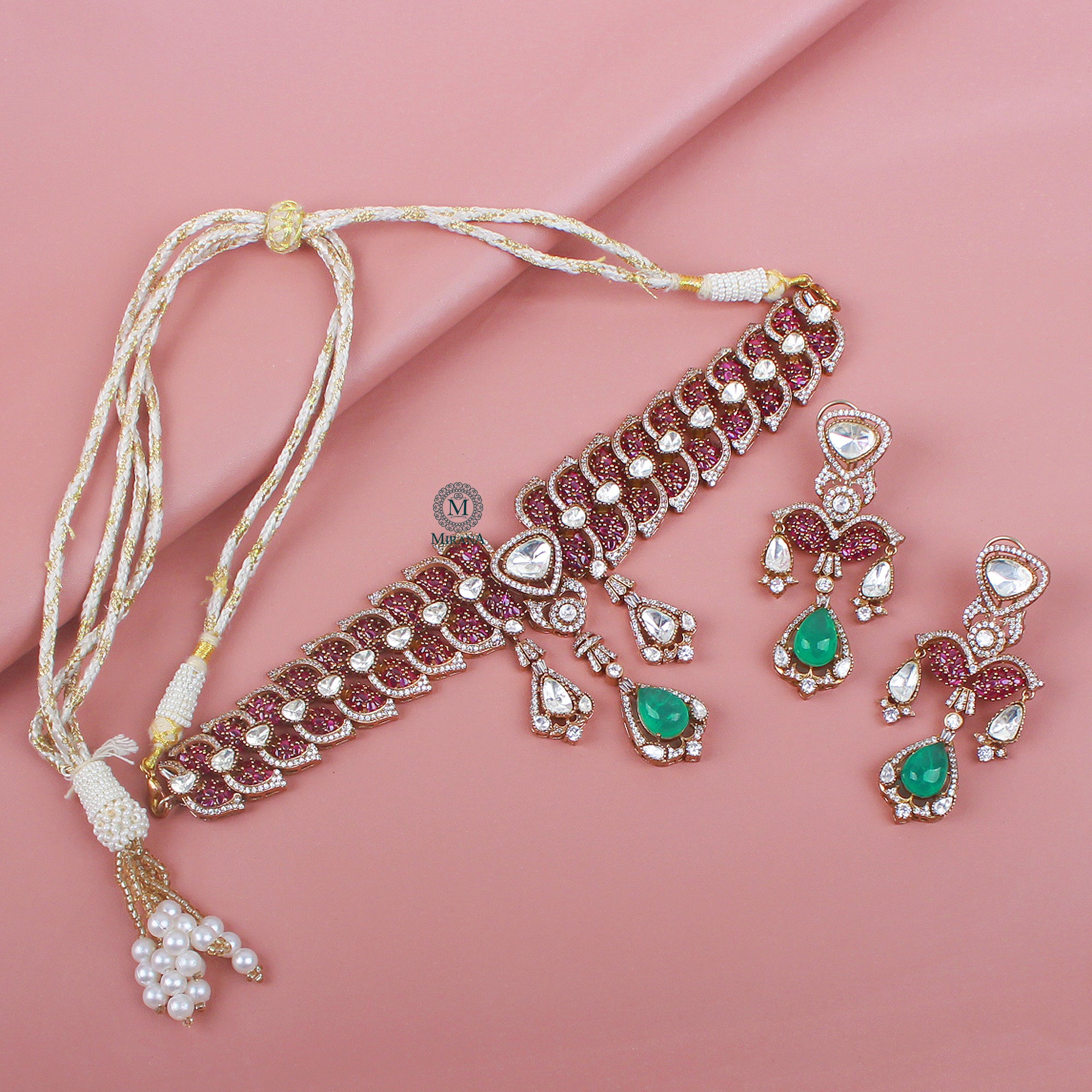 Pranali Polki Designer Choker Set