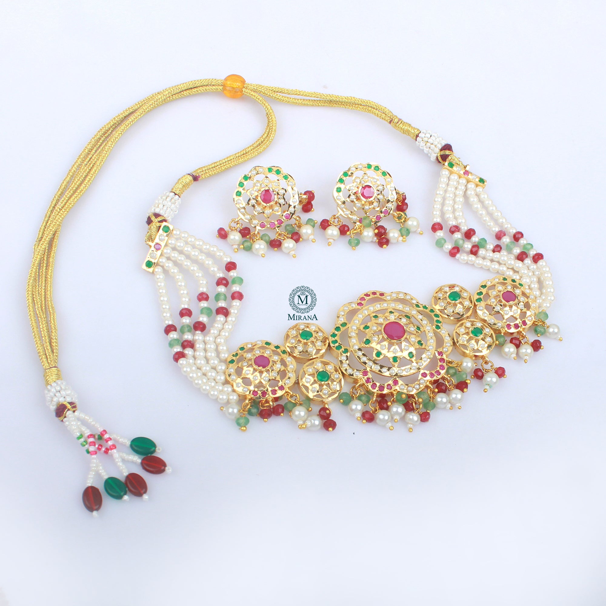 Tejasvi Pearl Jadau Choker Set