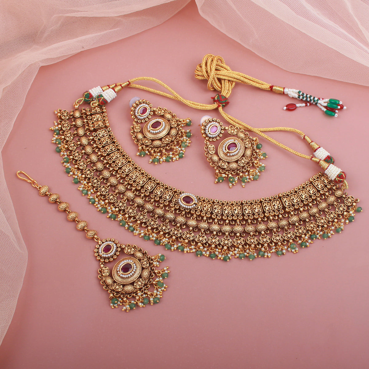 Ramona Ruby Antique Choker Set