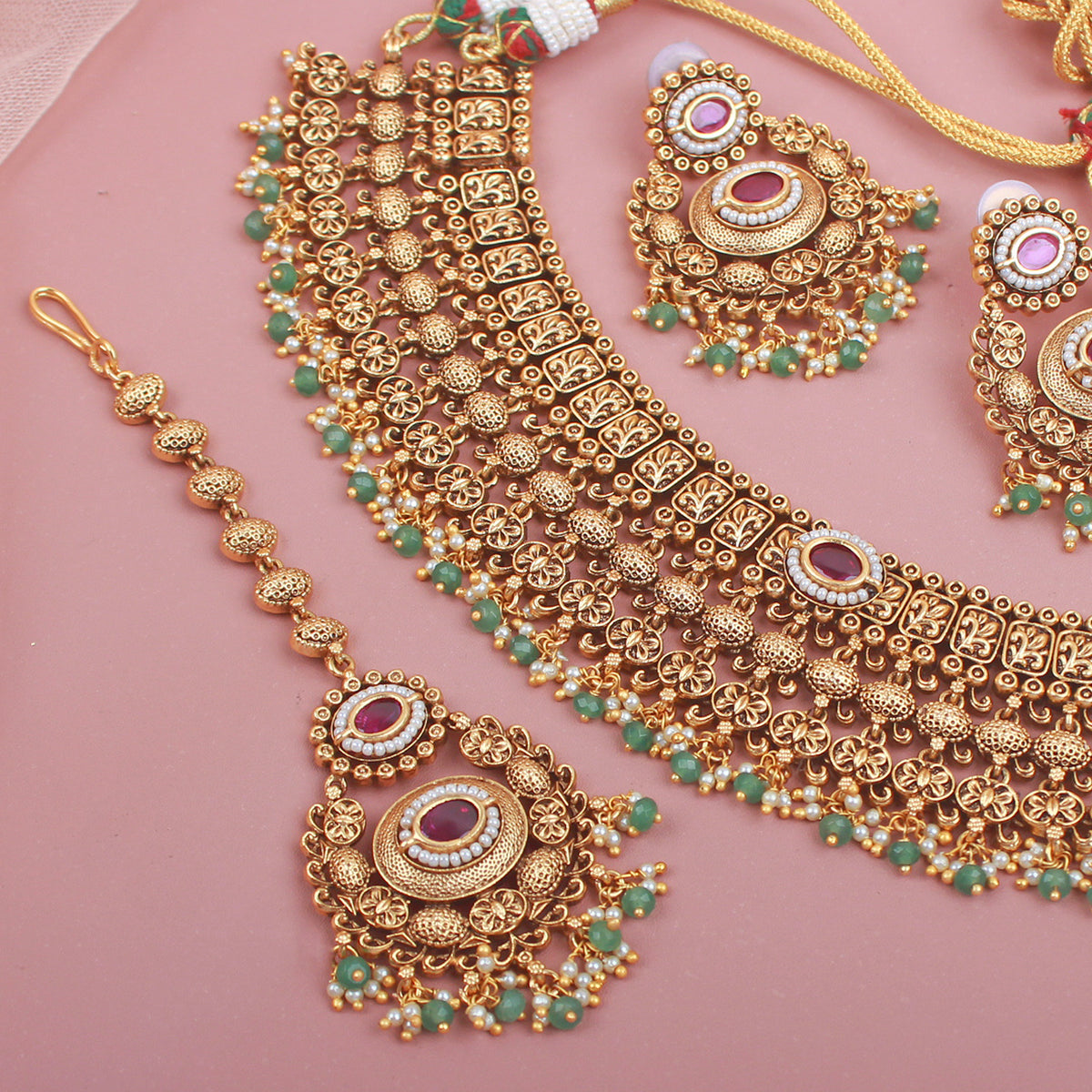 Ramona Ruby Antique Choker Set