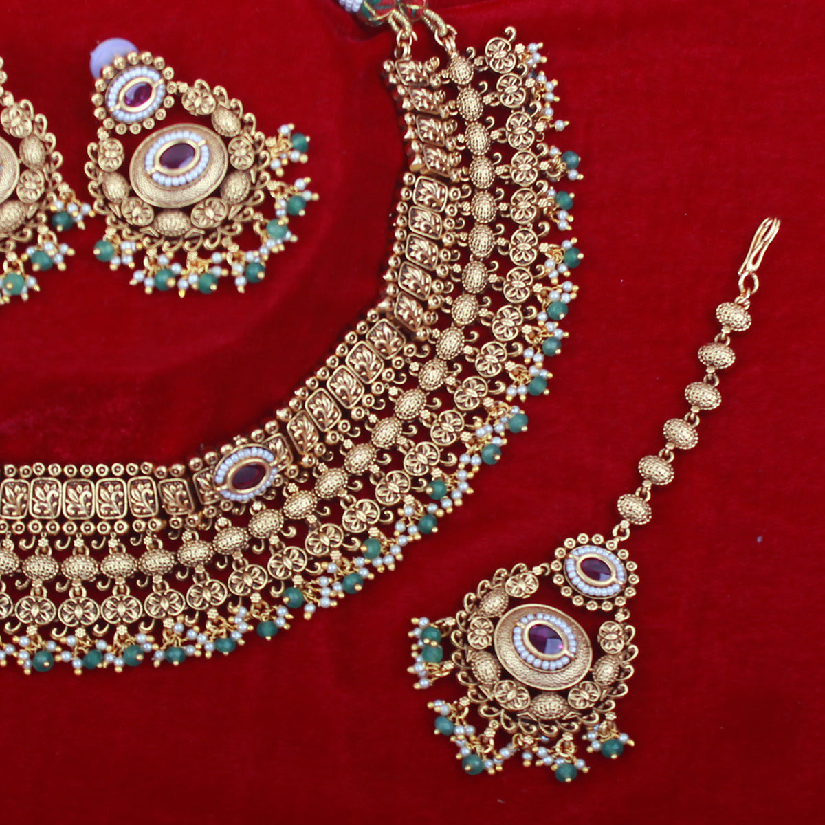 Ramona Ruby Antique Choker Set