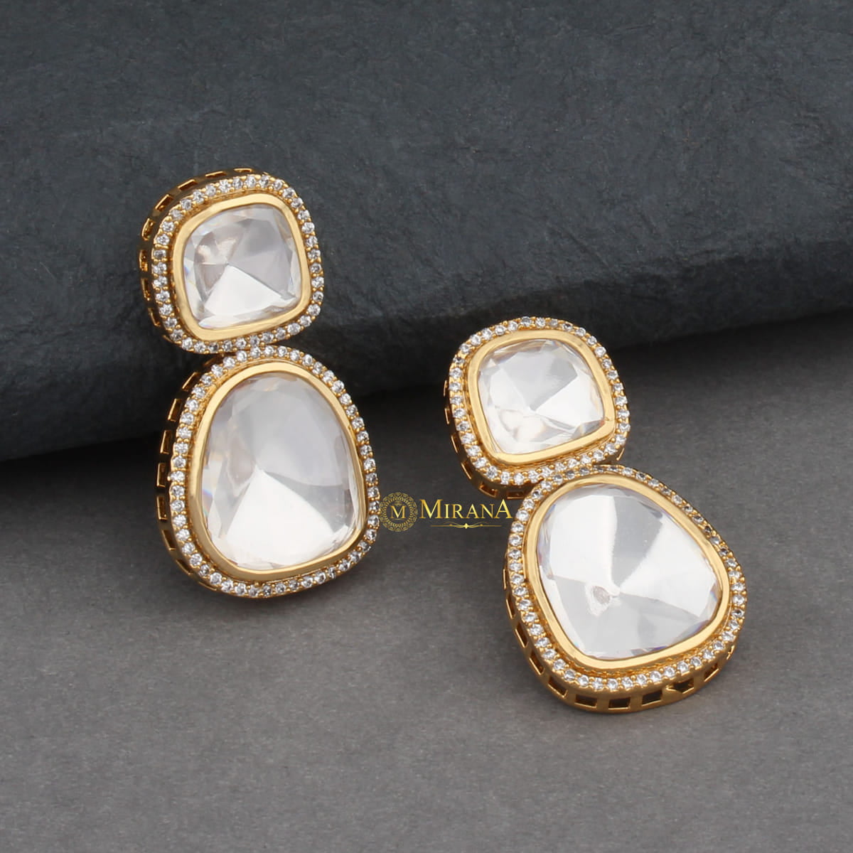 Two Step Polki Earrings