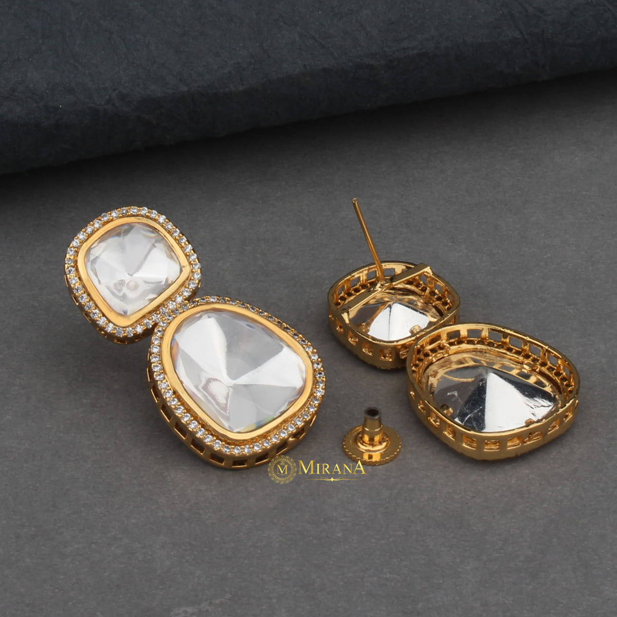 Two Step Polki Earrings