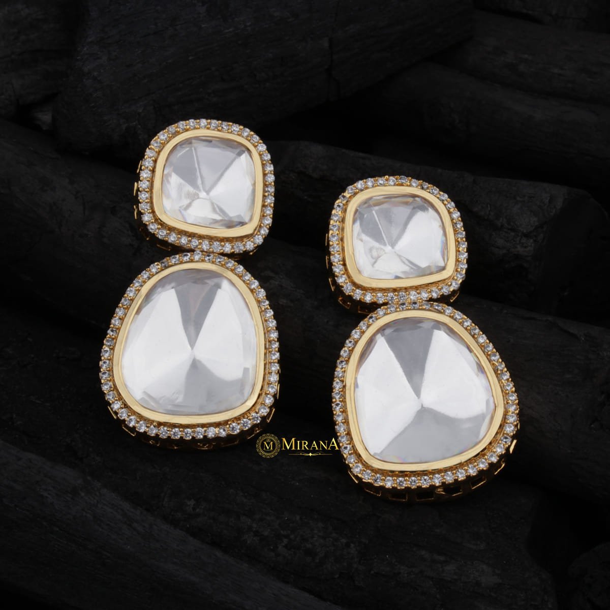 Two Step Polki Earrings