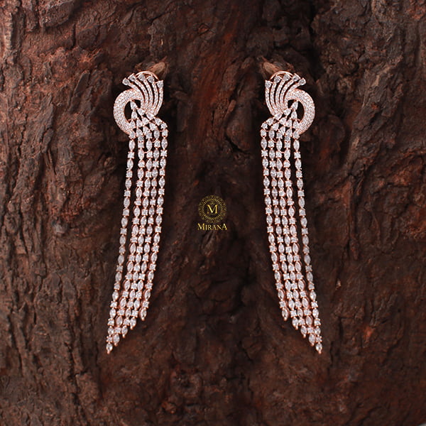 Diana CZ Designer Cocktail Earrings