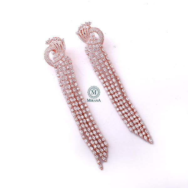 Diana CZ Designer Cocktail Earrings