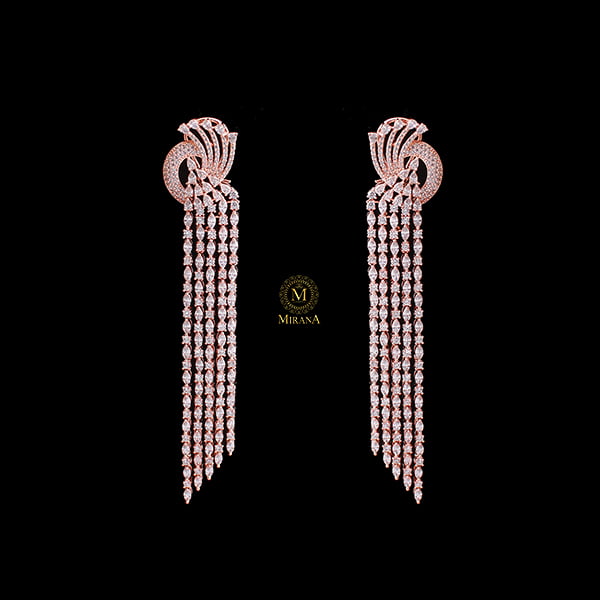 Diana CZ Designer Cocktail Earrings