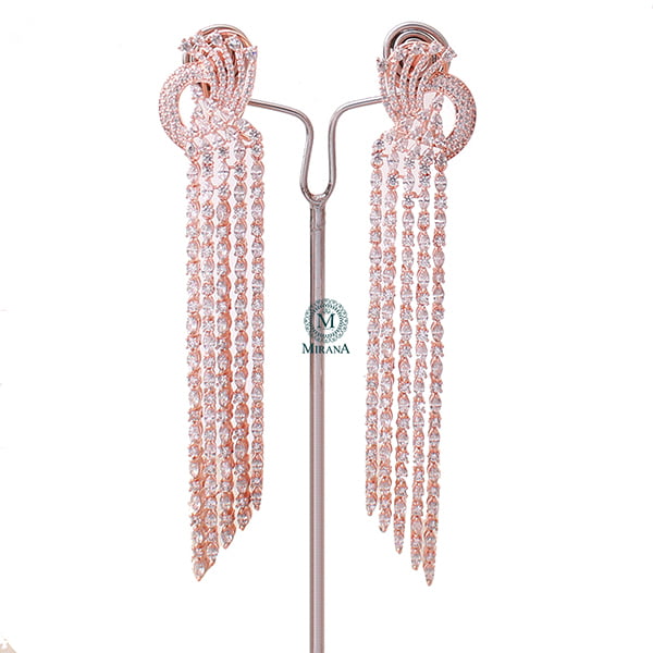 Diana CZ Designer Cocktail Earrings