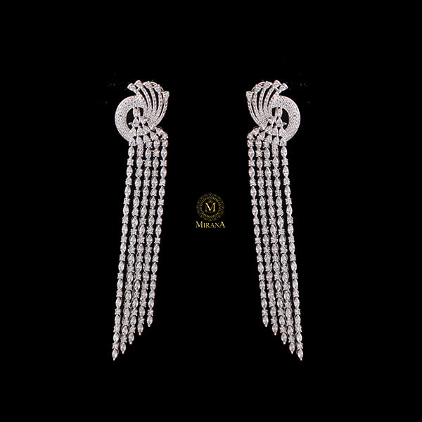 Diana CZ Designer Cocktail Earrings