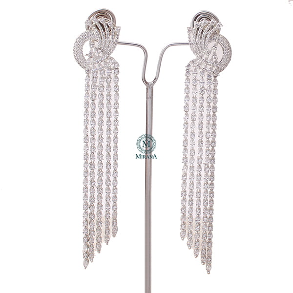 Diana CZ Designer Cocktail Earrings