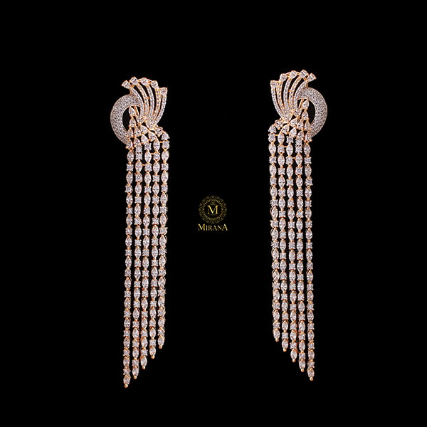 Diana CZ Designer Cocktail Earrings