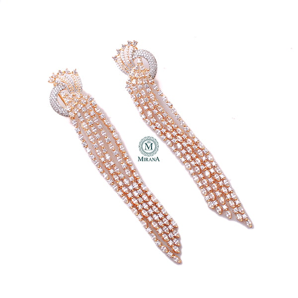 Diana CZ Designer Cocktail Earrings