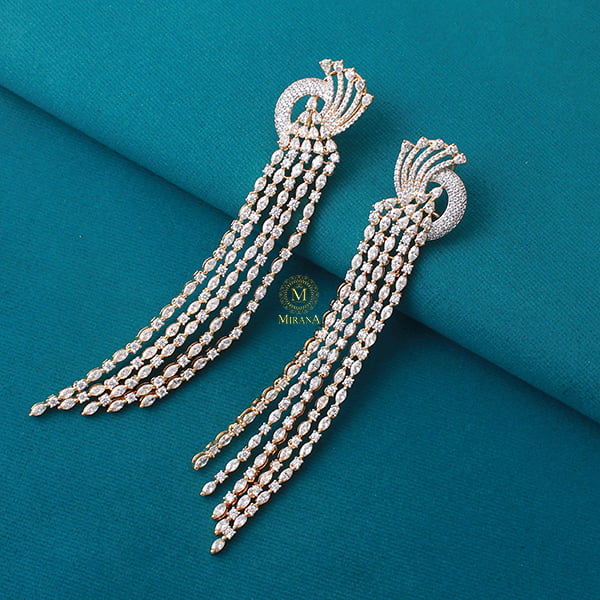 Diana CZ Designer Cocktail Earrings