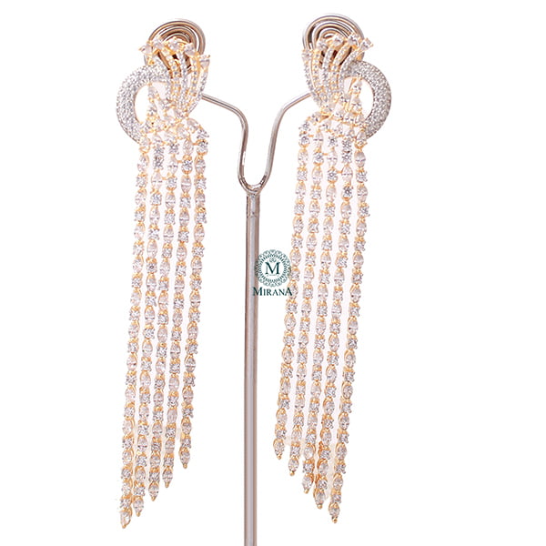 Diana CZ Designer Cocktail Earrings