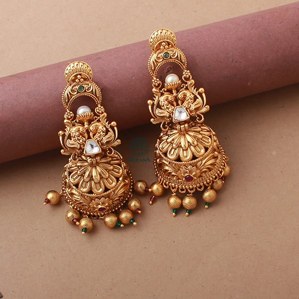 Rasika Ruby Green Antique Jhumkas