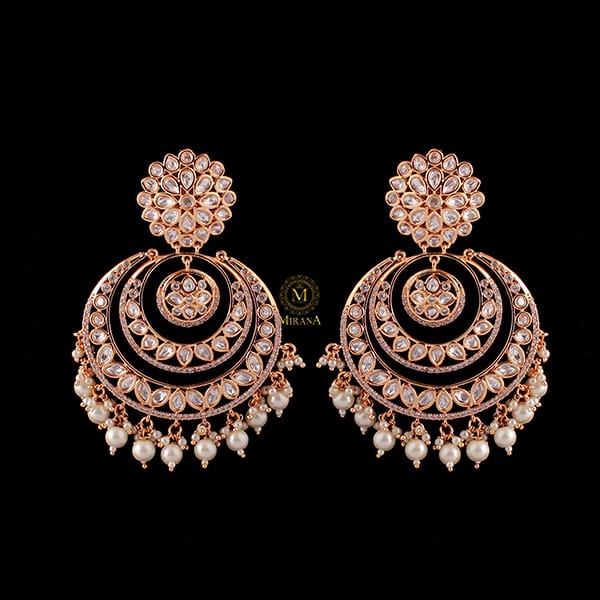 Valli Pearl Polki Designer Chandbalis