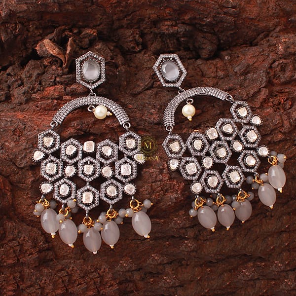 Aabha Grey Moissanite Earrings