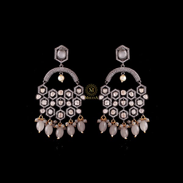 Aabha Grey Moissanite Earrings