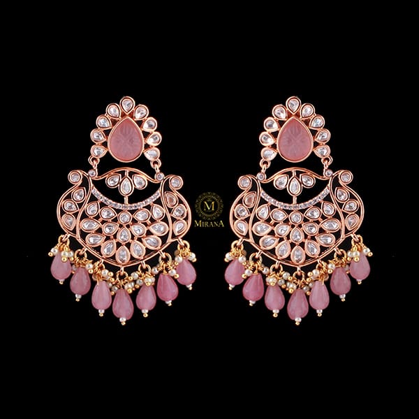 Padma Pastel Pink Polki Earrings