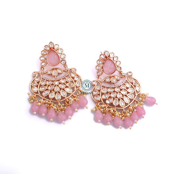 Padma Pastel Pink Polki Earrings