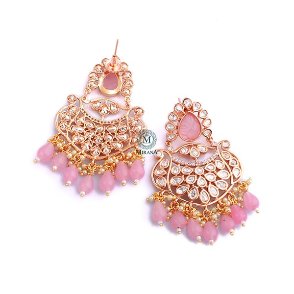 Padma Pastel Pink Polki Earrings