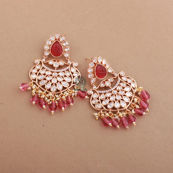 Padma Ruby Polki Designer Earrings