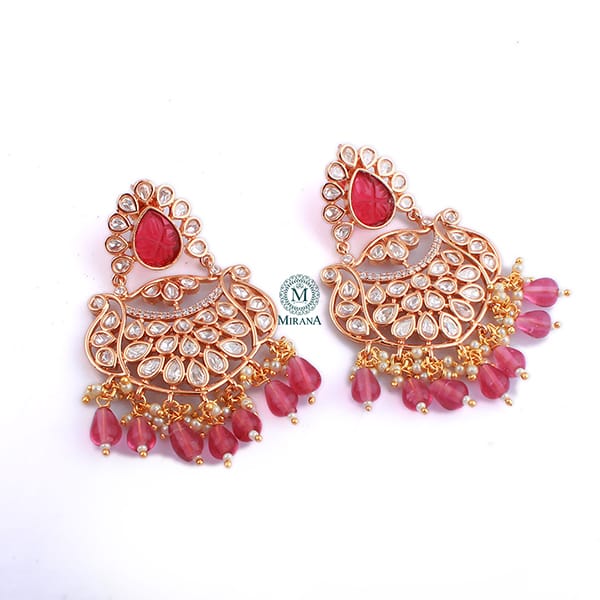 Padma Ruby Polki Designer Earrings