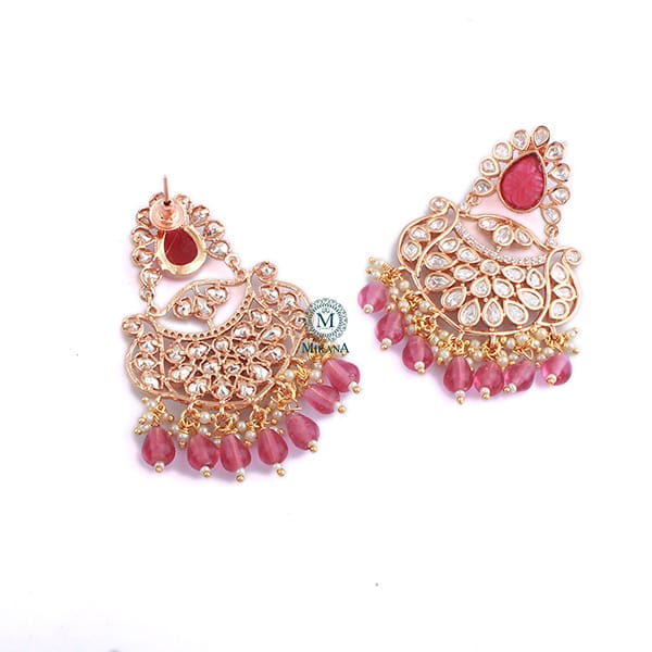 Padma Ruby Polki Designer Earrings