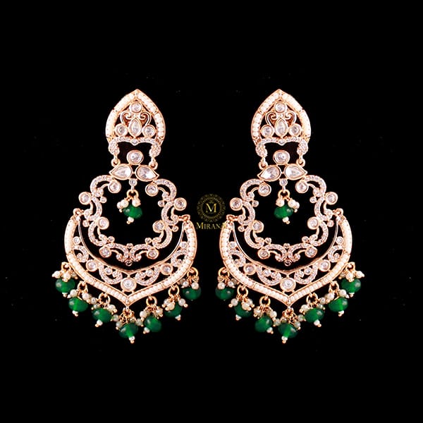 Kaveri Emerald Green Pearl Polki Chandbalis