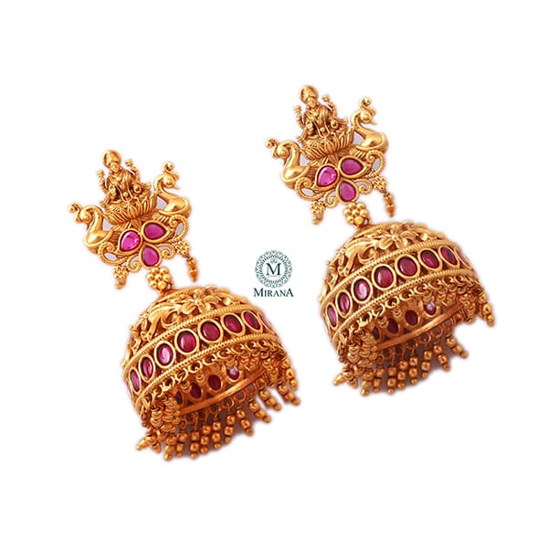 Vaishnavi Ruby Antique Designer Jhumkas