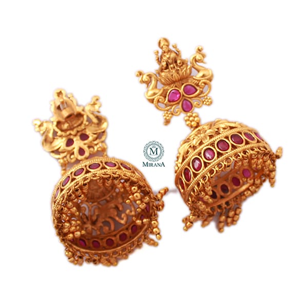 Vaishnavi Ruby Antique Designer Jhumkas