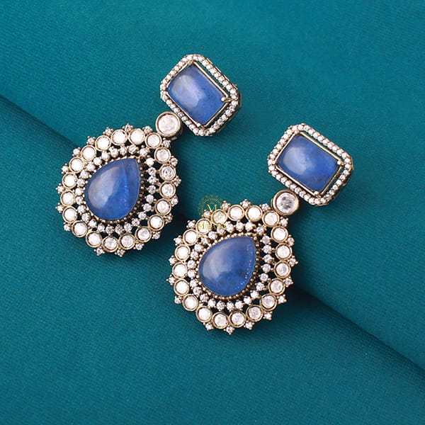 Urvi Tanzanite Victorian Polki Earrings